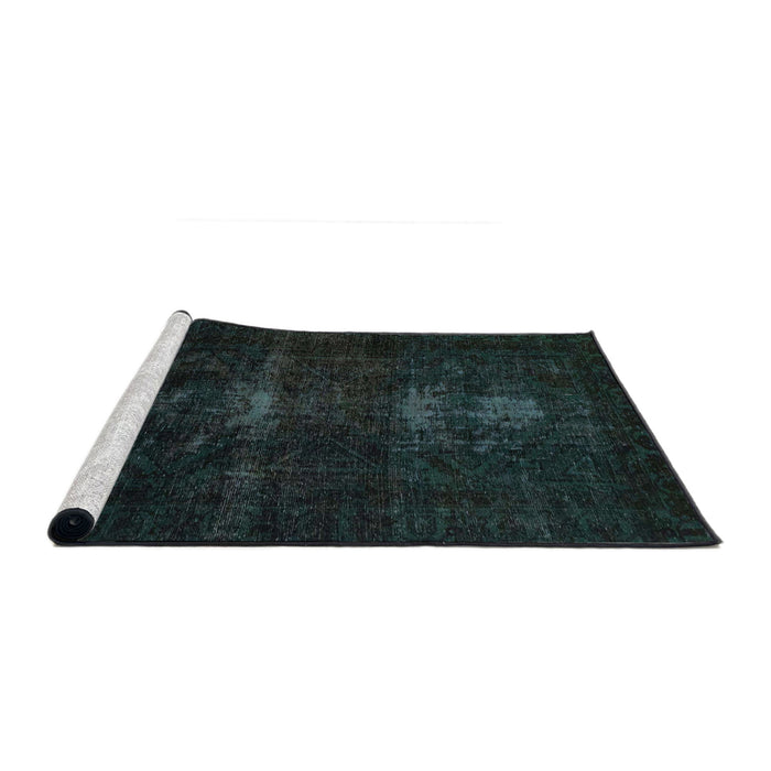 Sideview of Machine Washable Abstract Dark Slate Gray Green Rug, wshabs2515