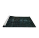 Sideview of Machine Washable Abstract Dark Slate Gray Green Rug, wshabs2515