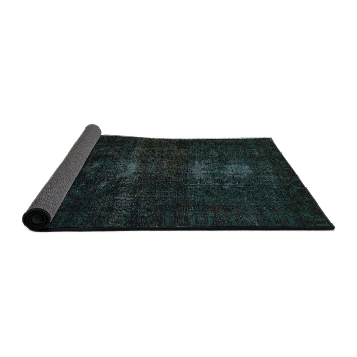 Sideview of Abstract Dark Slate Gray Green Persian Rug, abs2515