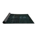 Sideview of Abstract Dark Slate Gray Green Persian Rug, abs2515