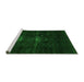 Sideview of Machine Washable Persian Green Bohemian Area Rugs, wshabs2515grn