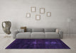 Machine Washable Persian Purple Bohemian Area Rugs in a Living Room, wshabs2515pur