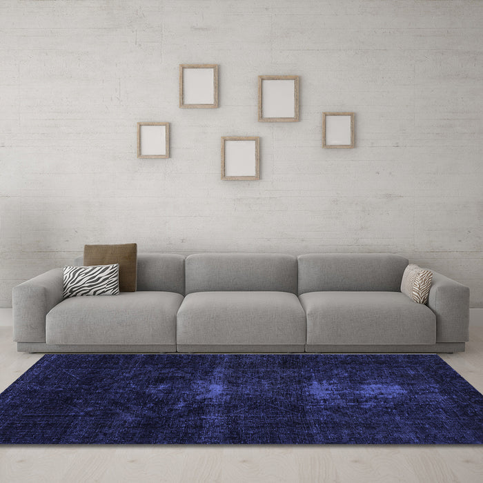 Machine Washable Persian Blue Bohemian Rug in a Living Room, wshabs2515blu