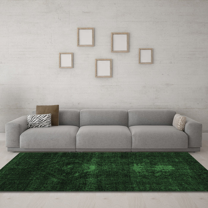 Machine Washable Persian Emerald Green Bohemian Area Rugs in a Living Room,, wshabs2515emgrn