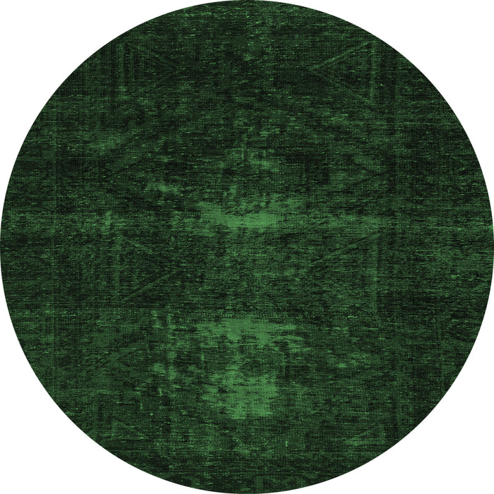 Round Persian Emerald Green Bohemian Rug, abs2515emgrn