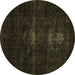 Round Persian Brown Bohemian Rug, abs2515brn