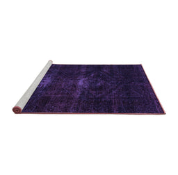 Sideview of Machine Washable Persian Purple Bohemian Area Rugs, wshabs2515pur
