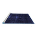 Sideview of Machine Washable Persian Blue Bohemian Rug, wshabs2515blu