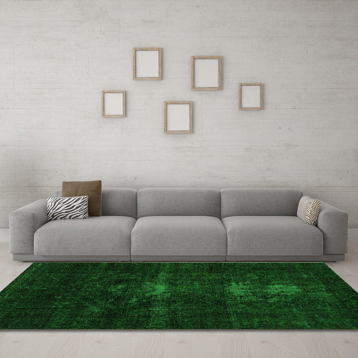 Machine Washable Persian Green Bohemian Area Rugs in a Living Room,, wshabs2515grn