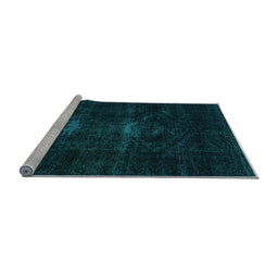 Sideview of Machine Washable Persian Light Blue Bohemian Rug, wshabs2515lblu