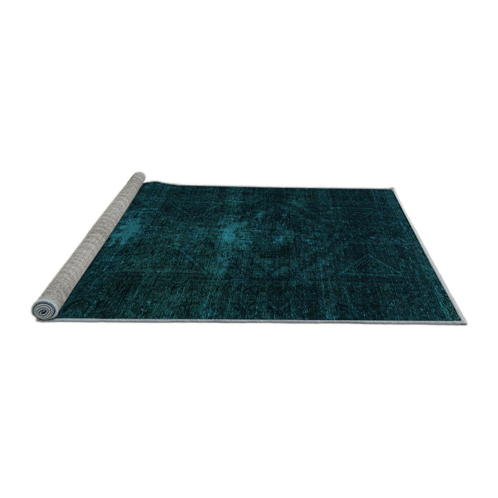 Sideview of Machine Washable Persian Light Blue Bohemian Rug, wshabs2515lblu