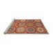 Sideview of Machine Washable Abstract Camel Brown Rug, wshabs2516