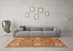 Machine Washable Abstract Brown Modern Rug in a Living Room,, wshabs2516brn