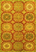 Machine Washable Abstract Yellow Modern Rug, wshabs2516yw