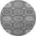 Round Abstract Gray Modern Rug, abs2516gry