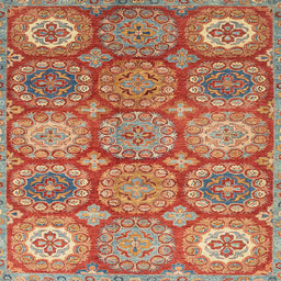 Square Machine Washable Abstract Camel Brown Rug, wshabs2516