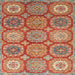 Square Machine Washable Abstract Camel Brown Rug, wshabs2516