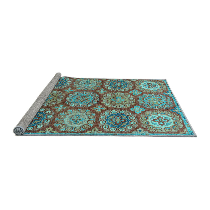 Sideview of Machine Washable Abstract Light Blue Modern Rug, wshabs2516lblu