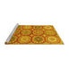 Sideview of Machine Washable Abstract Yellow Modern Rug, wshabs2516yw