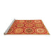 Sideview of Machine Washable Abstract Orange Modern Area Rugs, wshabs2516org