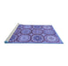 Sideview of Machine Washable Abstract Blue Modern Rug, wshabs2516blu