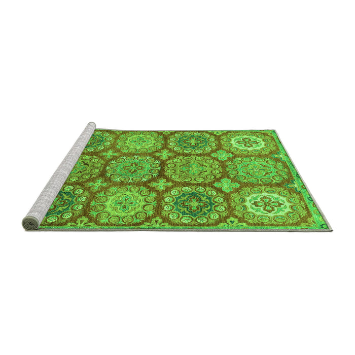 Sideview of Machine Washable Abstract Green Modern Area Rugs, wshabs2516grn