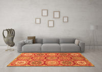 Machine Washable Abstract Orange Modern Rug, wshabs2516org