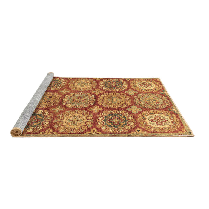 Sideview of Machine Washable Abstract Brown Modern Rug, wshabs2516brn
