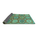 Sideview of Abstract Turquoise Modern Rug, abs2516turq