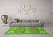 Machine Washable Abstract Green Modern Area Rugs in a Living Room,, wshabs2516grn