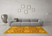 Machine Washable Abstract Yellow Modern Rug in a Living Room, wshabs2516yw