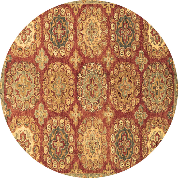 Round Abstract Brown Modern Rug, abs2516brn