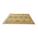 Sideview of Machine Washable Abstract Yellow Rug, wshabs2517