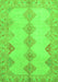 Machine Washable Abstract Green Modern Area Rugs, wshabs2517grn