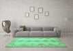 Machine Washable Abstract Turquoise Modern Area Rugs in a Living Room,, wshabs2517turq