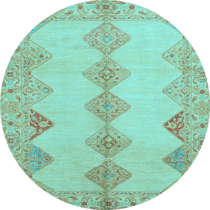 Round Machine Washable Abstract Light Blue Modern Rug, wshabs2517lblu