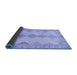 Sideview of Abstract Blue Modern Rug, abs2517blu