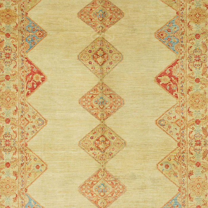 Machine Washable Abstract Yellow Rug, wshabs2517