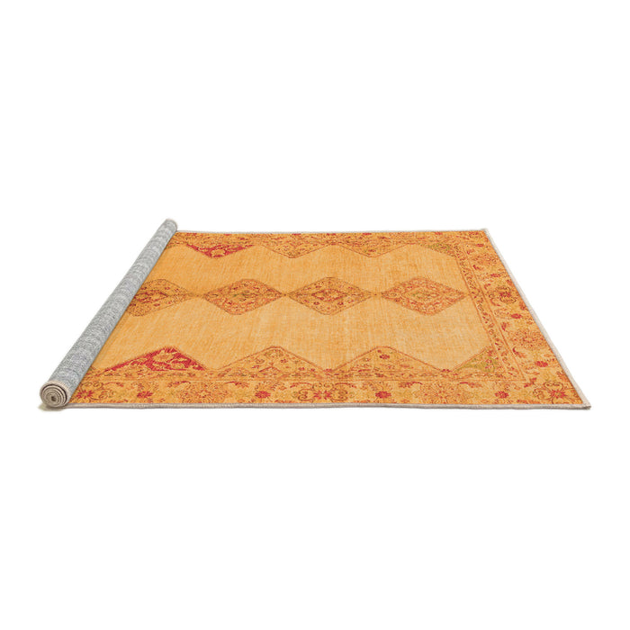 Sideview of Machine Washable Abstract Orange Modern Area Rugs, wshabs2517org