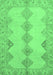 Machine Washable Abstract Emerald Green Modern Area Rugs, wshabs2517emgrn