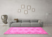 Machine Washable Abstract Pink Modern Rug in a Living Room, wshabs2517pnk