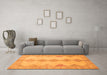 Machine Washable Abstract Orange Modern Area Rugs in a Living Room, wshabs2517org