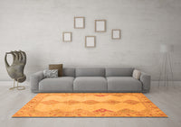 Machine Washable Abstract Orange Modern Rug, wshabs2517org