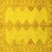 Square Abstract Yellow Modern Rug, abs2517yw