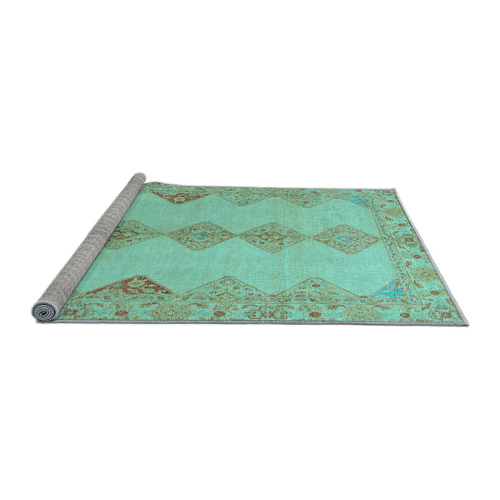 Sideview of Machine Washable Abstract Light Blue Modern Rug, wshabs2517lblu