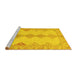 Sideview of Machine Washable Abstract Yellow Modern Rug, wshabs2517yw