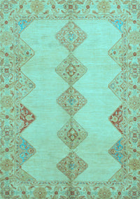 Abstract Light Blue Modern Rug, abs2517lblu