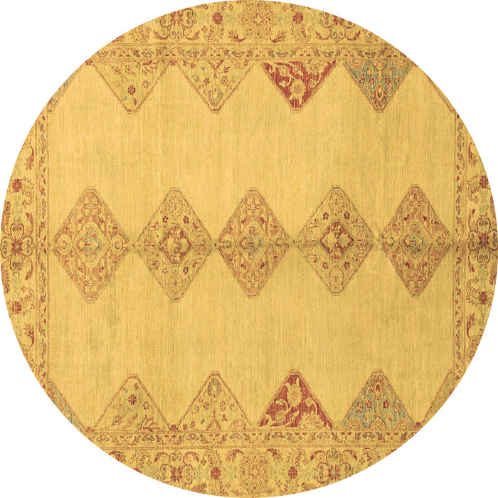Round Abstract Brown Modern Rug, abs2517brn