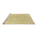 Sideview of Machine Washable Abstract Mustard Yellow Rug, wshabs2518