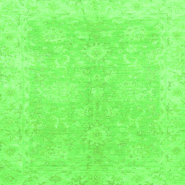 Square Machine Washable Oriental Green Traditional Area Rugs, wshabs2518grn